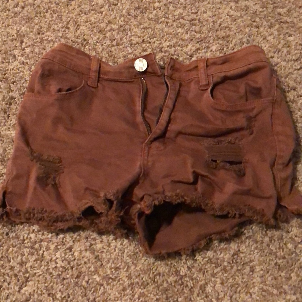high rise jeans shorts